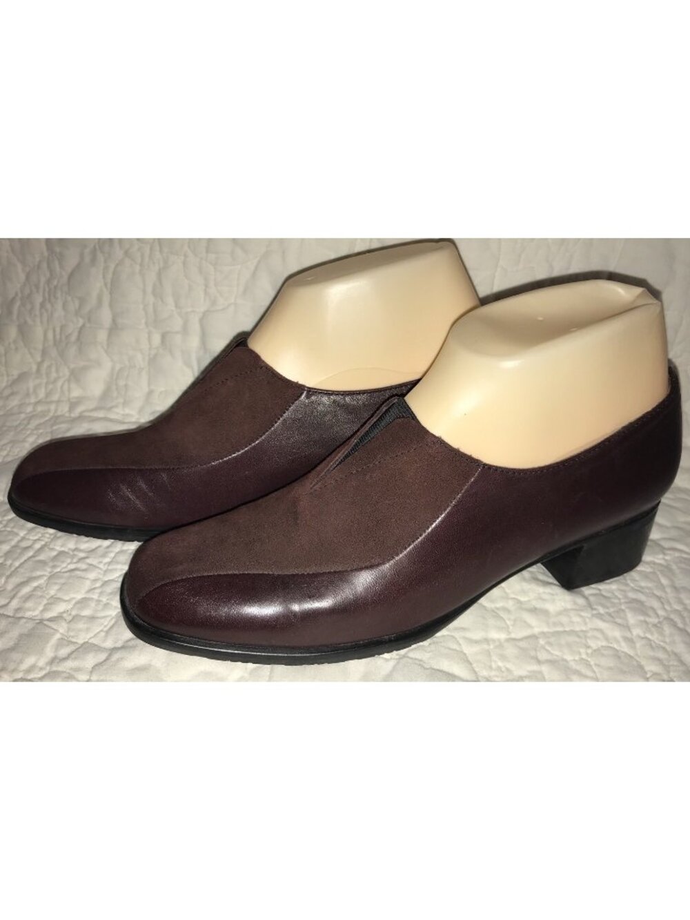 Munro American M281738 Burgundy Leather Suede Loafer Pumps Size 7 N Made In USA